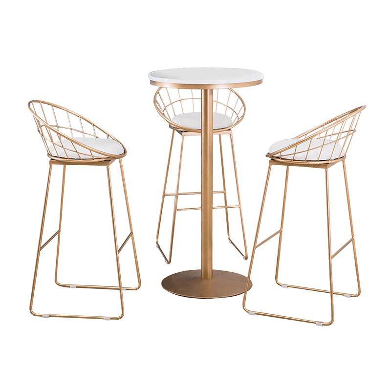 Glam 1/2/3 Pieces Sintered Stone Bar Table Set Round Counter Set for Home Use Clearhalo 'Bar Furniture' 'furn' 'furn_home_bar_bar_sets' 'Furniture' 'Home Bars & Bar Sets' 'home_bar_bar_sets' 'Kitchen & Dining Furniture' 1200x1200_63cab583-6ef3-4e8c-a773-c3facb98f920