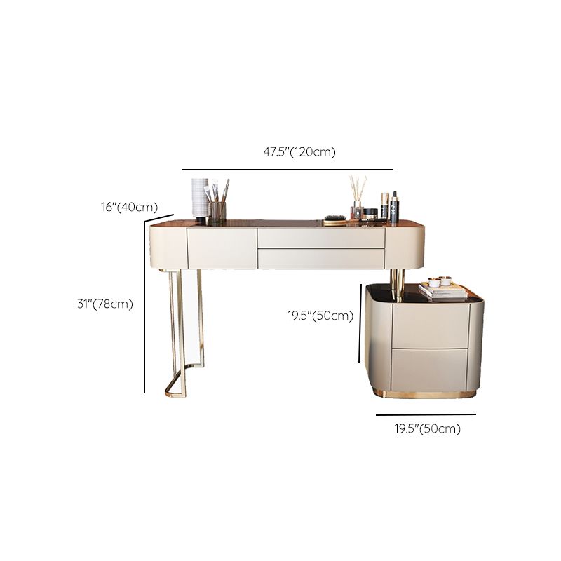 Glazen bovenste slaapkamer make-up ijdelheid 5 opbergladen kleedtafel