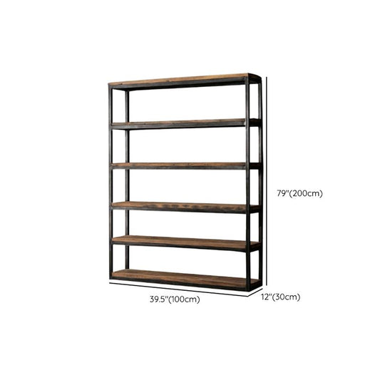Wooden Etagere Bookcase Industrial Open Back Bookshelf with Shelves Clearhalo 'Bookcases' 'furn' 'furn_bookcases' 'Furniture' 'Office Furniture' 1200x1200_63cc375b-9aff-445f-9a04-94e5200542f5