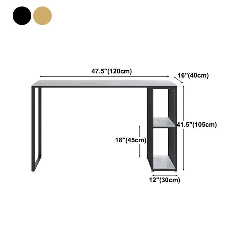 Glam Rectangle Indoor Bar Dining Table White Marble Bistro Table With Shelve Clearhalo 'Bar Furniture' 'Bar Tables' 'bar_tables' 'furn' 'furn_bar_tables' 'Furniture' 'furniture_bar_tables' 'Kitchen & Dining Furniture' 'kitchen&dining_furn' 'kitchen' 1200x1200_63ccd914-0810-4087-ac7d-a7cc2a19e309