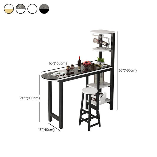 Metal Frame Contemporary Pub Table Matte Finish Manufactured Wood Bar Table Clearhalo 'Bar Furniture' 'Bar Tables' 'bar_tables' 'furn' 'furn_bar_tables' 'Furniture' 'Kitchen & Dining Furniture' 1200x1200_63cea741-5ff9-4523-9b97-bb4dd02703e3