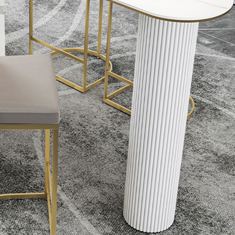 Glam Marble Pub Table with Specialty Table Top Double Pedestal Table - 42" H Clearhalo 'Bar Furniture' 'Bar Tables' 'bar_tables' 'furn' 'furn_bar_tables' 'Furniture' 'furniture_bar_tables' 'Kitchen & Dining Furniture' 1200x1200_63cfd3bd-eff8-47b4-a393-5251d404e04f
