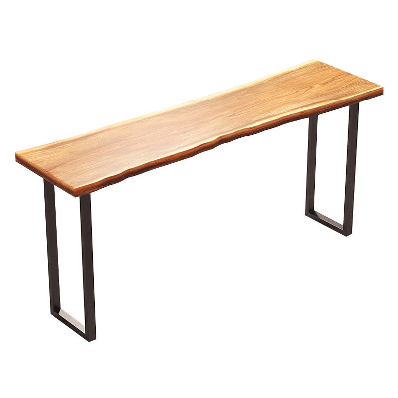 Pine Wood Bar Table Brown Industrial Bar Dining Table with Sled Base Clearhalo 'Bar Furniture' 'Bar Tables' 'bar_tables' 'furn' 'furn_bar_tables' 'Furniture' 'furniture_bar_tables' 'Kitchen & Dining Furniture' 1200x1200_63d43549-8172-4c42-b357-86186e2e701a