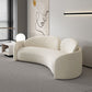 Contemporary Fabric Living Room White Cushions Tuxedo Arm Seating