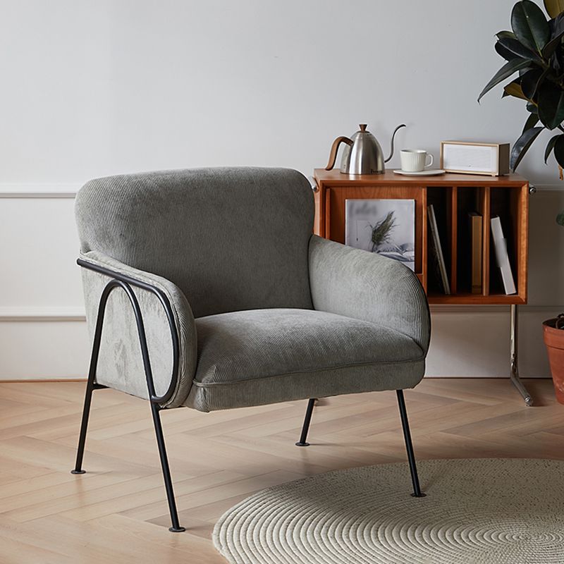 Modern Style Chair with Black Metal Basic Four Leg and Tight Back Clearhalo 'Accent Chairs' 'accent_chairs' 'Chairs & Seating' 'furn' 'furn_accent_chairs' 'Furniture' 'Living Room Furniture' 1200x1200_63d5071a-5325-4a02-a11c-0a7a9d5f5e0e