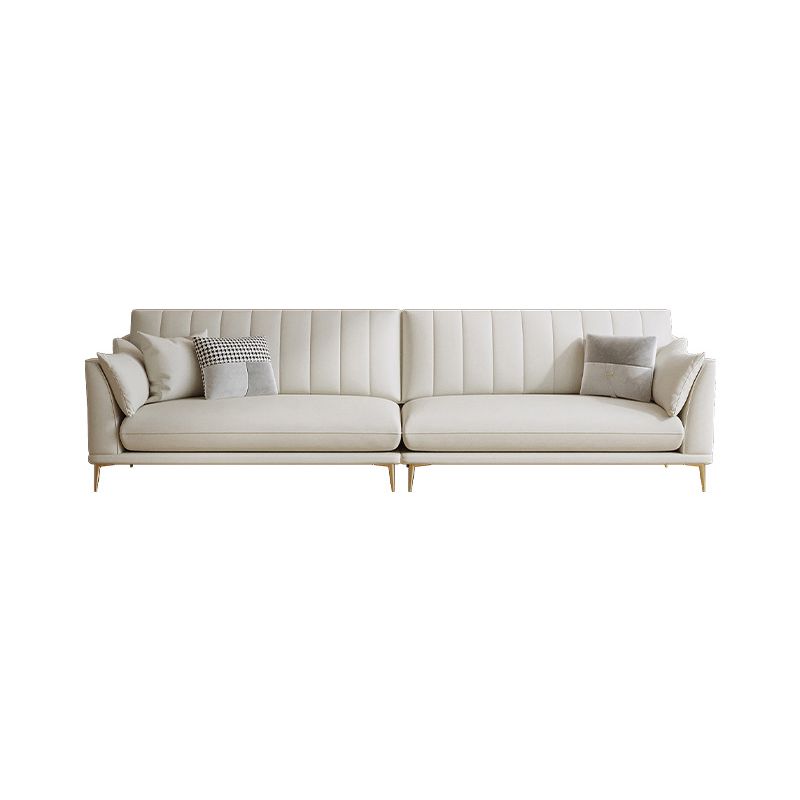 Modern Style Solid Wood Material Base Cloth Art & Leather Rice White Rectangular Sofa Clearhalo 'furn' 'furn_sofas' 'Furniture' 'furniture_sofas' 'kitchen' 'kitchen_sofas' 'Living Room Furniture' 'Sofa' 'sofas' 1200x1200_63d59e82-421e-461e-96dc-9e22482b912b