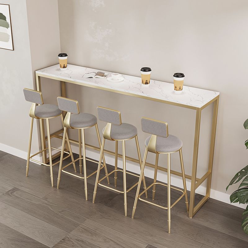 Glam rechthoekige bartafelset 1/3/4/5-delig bartafel met ijzeren frame en gestoffeerde krukken