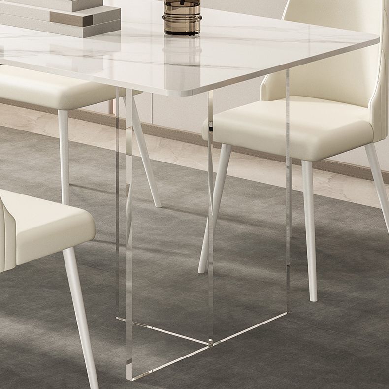 Sintered Stone Top Table Double Pedestal Table for Home Kitchen Dinner Clearhalo 'Dining Tables & Seating' 'Dining Tables' 'dining_table' 'furn' 'furn_dining_table' 'Furniture' 'Kitchen & Dining Furniture' 1200x1200_63d682af-16b5-4303-9ad3-ba578cc7591e