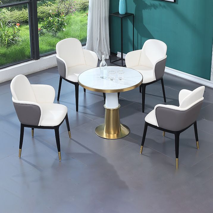 Set da pranzo in stile glam in falda marmo round 1/5 pezzi set da pranzo per uso domestico