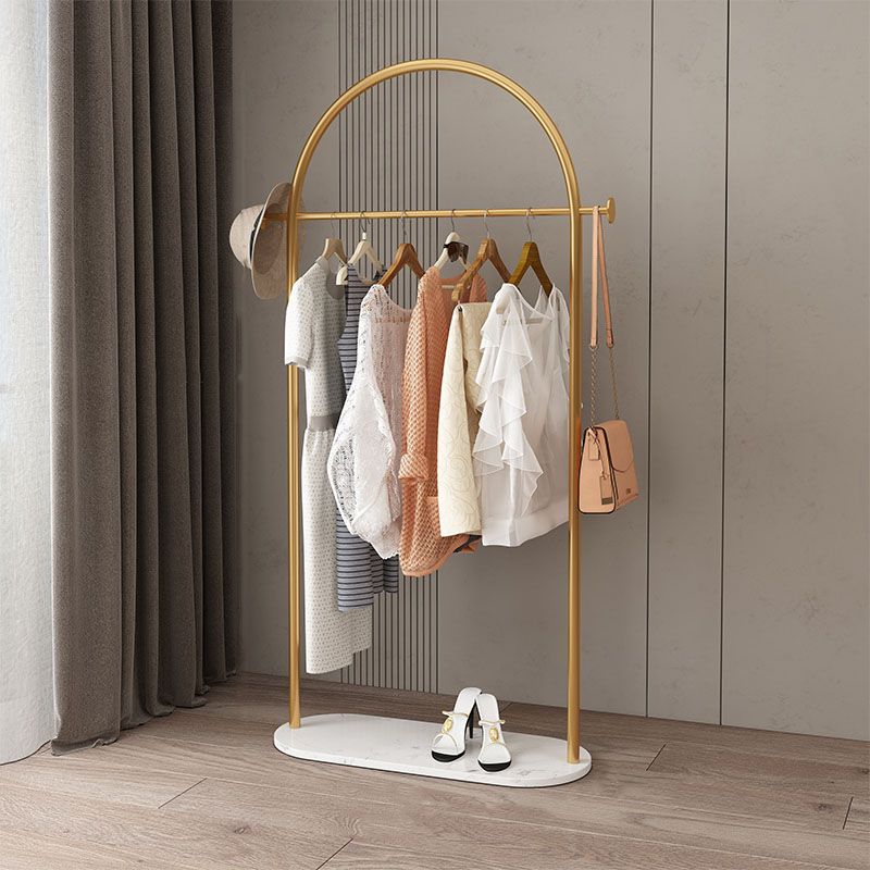 Moderne Style Coat Rack Metallic Free Standing Hooks Design Deck Rack mit Regalen