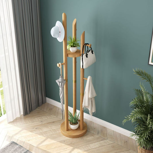 Mid Century Modern Hall Stand Wooden Hall Stand with Storage Shelf Organizer Clearhalo 'Entry & Mudroom Furniture' 'furn' 'furn_hall_tree_coat_racks' 'Furniture' 'Hall Trees & Coat Racks' 'hall_tree_coat_racks' 1200x1200_63d82a2c-eda1-4ea8-947e-818701d2b312