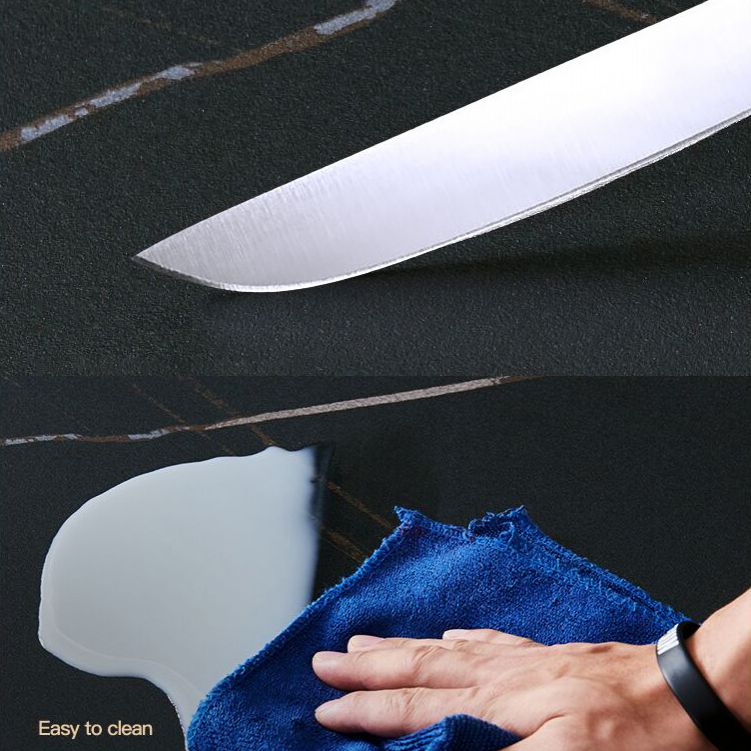 Fixed Minimalist Sintered Stone Top Kitchen Table Set with 4 Black Legs Base for Dining Room Clearhalo 'Dining Room Sets' 'Dining Tables & Seating' 'dining_room_set' 'furn' 'furn_dining_room_set' 'Furniture' 'furniture_dining_room_set' 'Kitchen & Dining Furniture' 'kitchen&dining_furn' 'kitchen' 1200x1200_63d91924-8d6f-415d-a100-ca3a14268b51