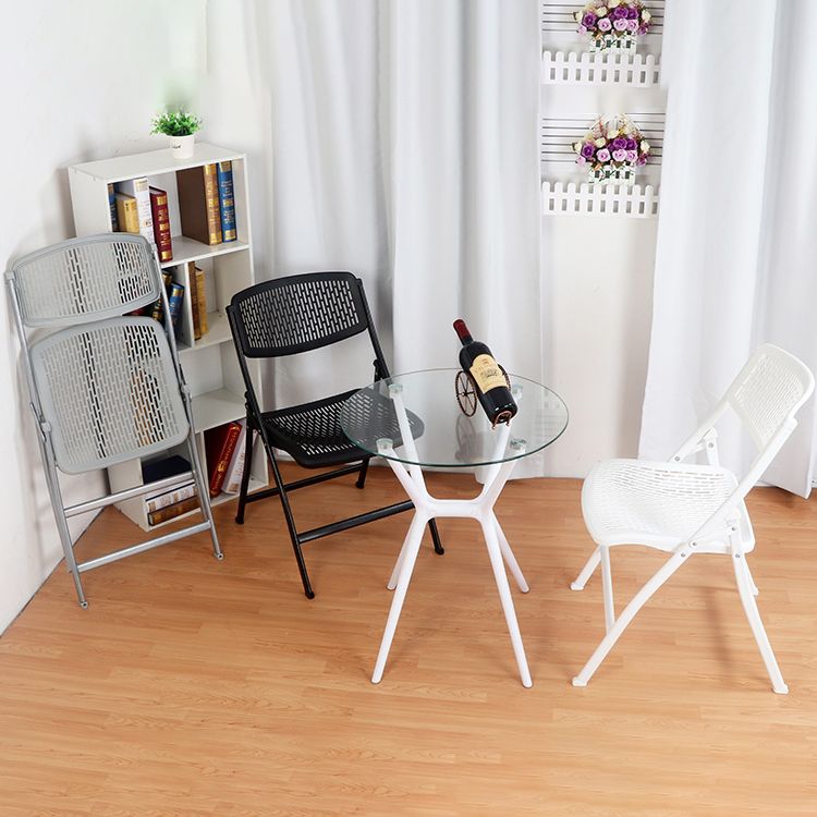 Sedia conferenza con telaio in acciaio moderno posteriore e sedile in plastica a bracciale