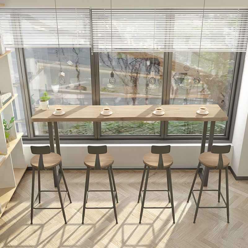 Table de table de bar à bois massif moderne