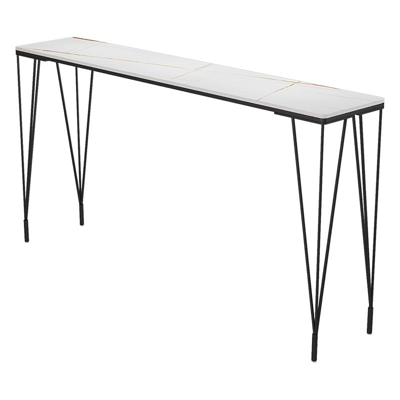 Industrial Black Iron Bar Table Faux Marble Rectangle Top 41.3"H Bistro Table Clearhalo 'Bar Furniture' 'Bar Tables' 'bar_tables' 'furn' 'furn_bar_tables' 'Furniture' 'furniture_bar_tables' 'Kitchen & Dining Furniture' 'kitchen&dining_furn' 'kitchen' 1200x1200_63da0f8f-eeb5-4001-b343-3598a694e229