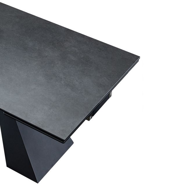Modern Style Gray Dining Table Rectangle Sintered Stone Dining Table with Black Frame Clearhalo ' dining_table' 'Dining Tables & Seating' 'Dining Tables' 'furn' 'furn_dining_table' 'Furniture' 'furniture_dining_table' 'Kitchen & Dining Furniture' 'kitchen&dining_furn' 'kitchen' 'kitchen_dining_table' 1200x1200_63da314f-3d61-4b16-aa67-d0f3fa9e231b
