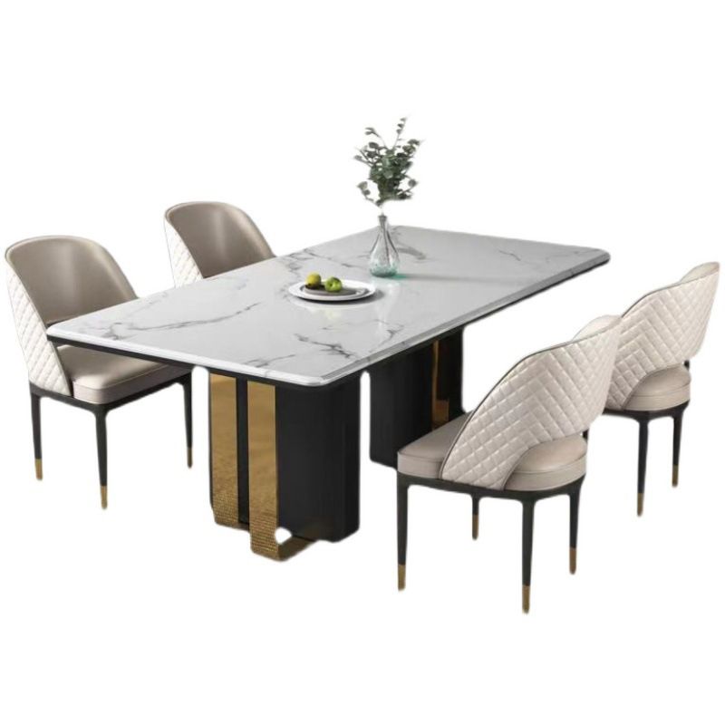 Modern 1/2/5/6/7 Pieces Dining Set Sintered Stone Dining Table Set for Home Clearhalo 'Dining Room Sets' 'Dining Tables & Seating' 'dining_room_set' 'furn' 'furn_dining_room_set' 'Furniture' 'furniture_dining_room_set' 'Kitchen & Dining Furniture' 1200x1200_63dc8711-9926-4e2d-87bf-45de93d802ac