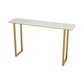 Glam Rectangle Stone Bar Table Indoor Iron Bar Dining Table with Sled Pedestal, Only Table Clearhalo 'Bar Furniture' 'Bar Tables' 'bar_tables' 'furn' 'furn_bar_tables' 'Furniture' 'furniture_bar_tables' 'Kitchen & Dining Furniture' 1200x1200_63dc8c14-107d-4b17-b05b-e8b8e41beae7