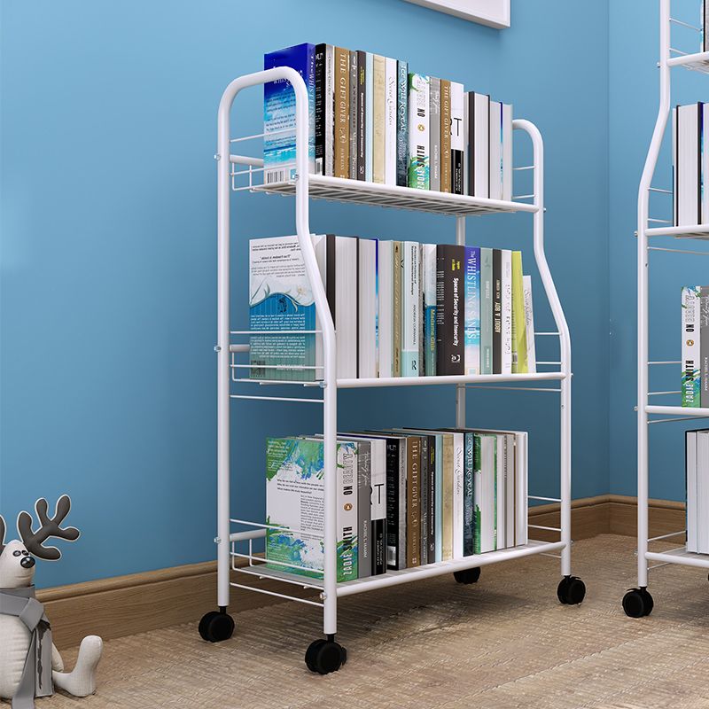 Industrial Style Steel Bookshelf Open Shelf Bookcase with Caster Wheels Clearhalo 'Bookcases' 'furn' 'furn_bookcases' 'Furniture' 'furniture_bookcases' 'kitchen' 'kitchen_bookcases' 'Living Room Furniture' 'Office Furniture' 1200x1200_63df45c8-4a7c-4ee1-aaf6-284e2636cfd2