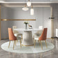 Glam Dining Table Set 1/2/3/5/7 Pcs Round White Dining Table with Side Chairs