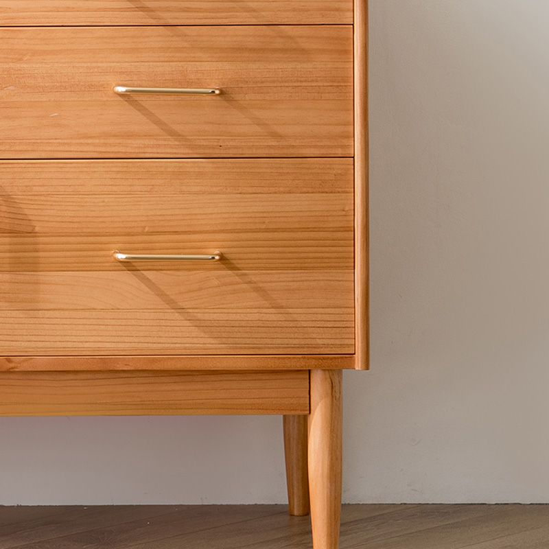 Modern Pine Solid Wood Sideboard 4-drawer Antique Finish Dining Server with Glass Door Clearhalo 'buffet_sideboard' 'Buffets & Sideboards' 'furn' 'furn_buffet_sideboard' 'Furniture' 'Kitchen & Dining Furniture' 1200x1200_63df8334-3c77-4883-bdac-dcb104e54ce0