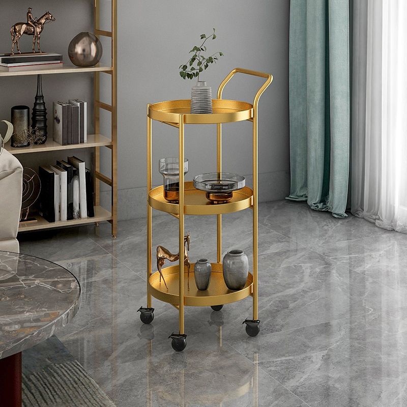 Mid-Century Tray Top Corner Table 4 Legs Metal Side End Table with Storage