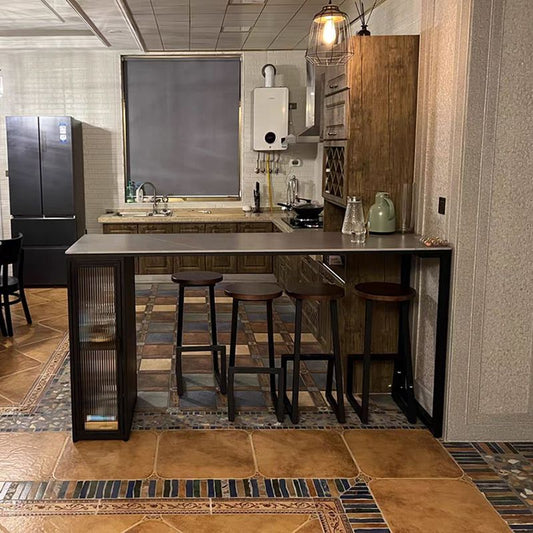 Tavolo da bar rettangolo tavolo da pranzo grigio per soggiorno da cucina