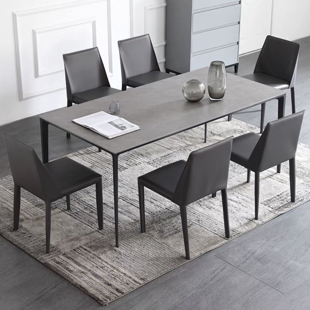 Standard Sintered Stone Top Dining Set with Black Metallic Legs Base for Dining Furniture Clearhalo 'Dining Room Sets' 'Dining Tables & Seating' 'dining_room_set' 'furn' 'furn_dining_room_set' 'Furniture' 'furniture_dining_room_set' 'Kitchen & Dining Furniture' 'kitchen&dining_furn' 'kitchen' 1200x1200_63e31fc5-1f7f-44b8-96ea-1b7da949108b