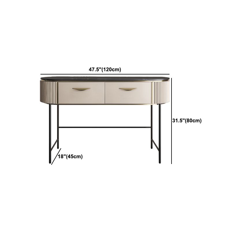 2 Storage Drawers Dresser with Mirror & Padded Stool Contemporary Stone Top Vanity Clearhalo 'Bedroom Furniture' 'furn' 'furn_makeup_vanities' 'Furniture' 'Makeup Vanities' 'makeup_vanities' 1200x1200_63e338b0-c06d-44f7-ad47-dfbb5e45c089