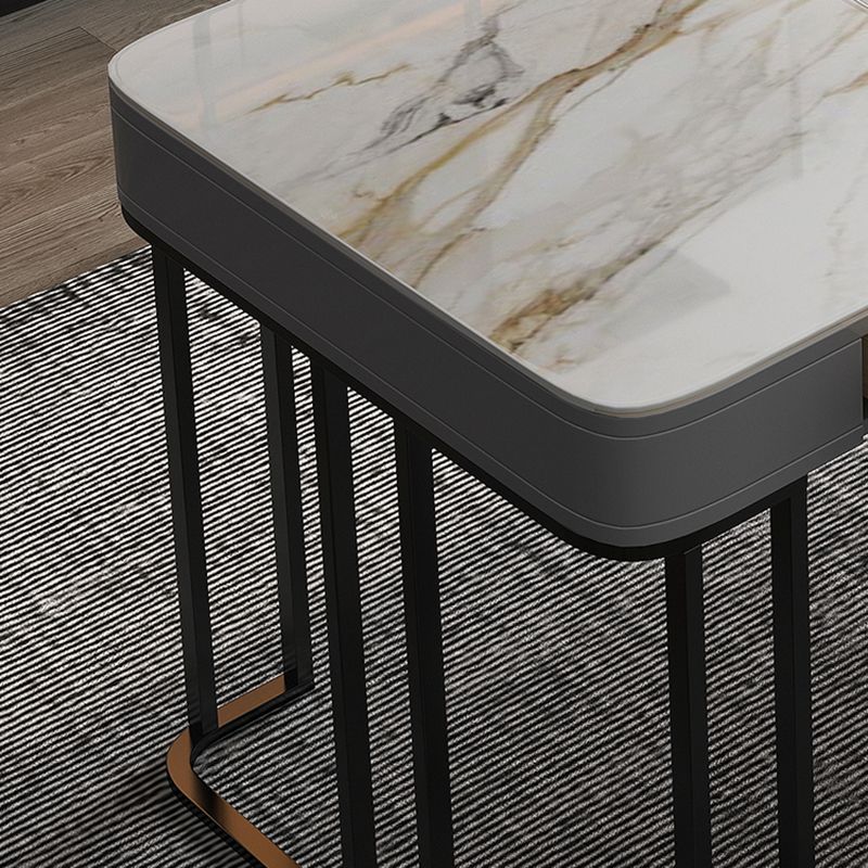 Moderne stenen kantoorbureau rechthoekige vorm taakbureau met 2-laden in grijs