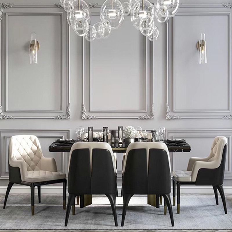 Silla de parsons de estilo moderno en casa con patas de madera maciza silla de comedor