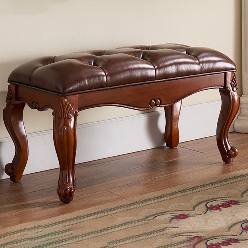 Rectangle 15.7" Wide Entryway Bench Traditional Upholstered Seating Bench with Cushioned Clearhalo 'Benches' 'Chairs & Seating' 'furn' 'furn_benches' 'Furniture' 'Living Room Furniture' 1200x1200_63e556a7-9593-4b4d-b414-d21c73e53f23