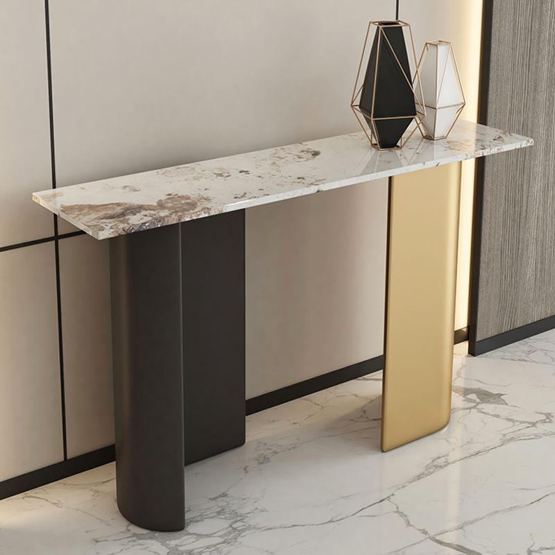Mesa de acento de piedra de consola glamorante, 13.78 pulgadas de ancho