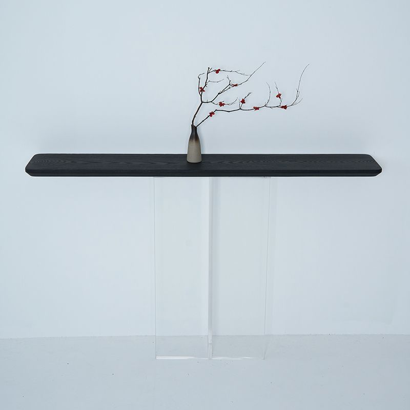 Contemporary Ash Console Accent Table with Rectangle Top for Hall