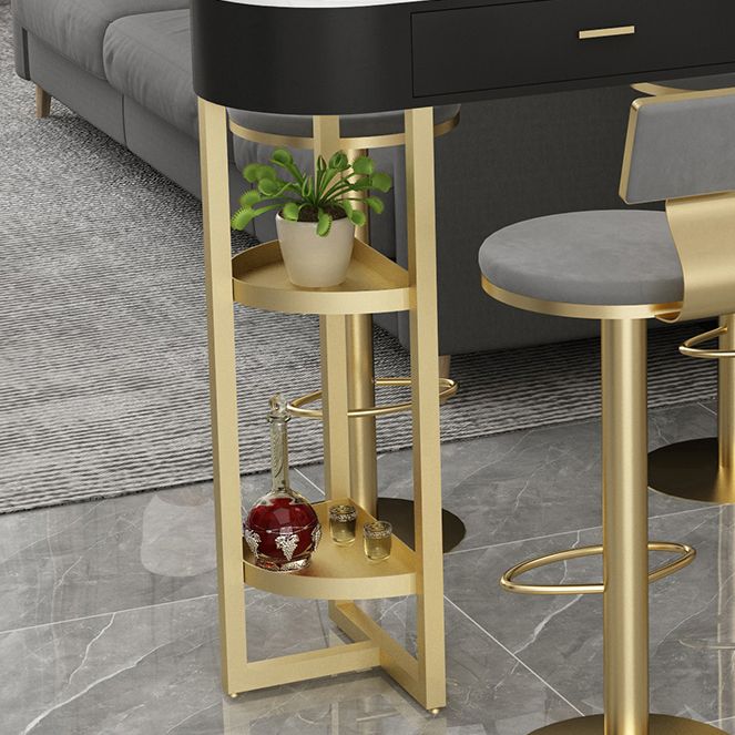 Marble Living Room Pub/Bar Table Double Pedestal Storage Bar/Dinette Table Clearhalo 'Bar Furniture' 'Bar Tables' 'bar_tables' 'furn' 'furn_bar_tables' 'Furniture' 'furniture_bar_tables' 'Kitchen & Dining Furniture' 'kitchen&dining_furn' 'kitchen' 1200x1200_63ed076c-f2df-42e0-9a1a-d0b528bf8771