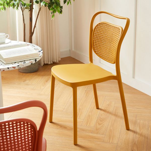 Contemporary Dining Chairs Armless Chairs with Plastic Legs for Home
