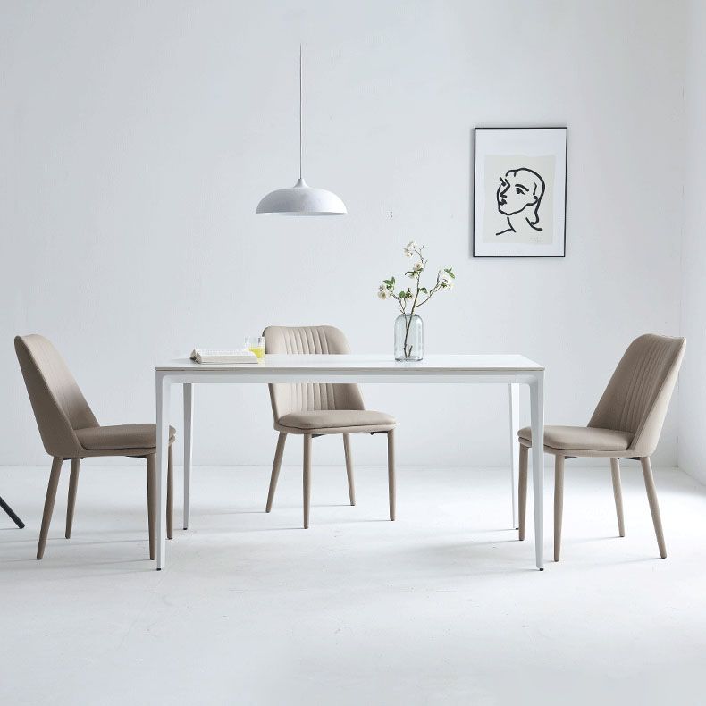 Faux Leather Contemporary Dining Chair Matte Finish Solid Back Side Chair Clearhalo 'Dining Chairs' 'Dining Tables & Seating' 'dining_chair' 'furn' 'furn_dining_chair' 'Furniture' 'furniture_dining_chair' 'Kitchen & Dining Furniture' 1200x1200_63edef4a-3552-4c3e-b69a-f64df1325c02