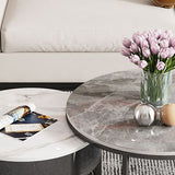 Slate Coffee Cocktail Table Round Coffee Table Set with Drawer Clearhalo 'Coffee & Accent Tables' 'Coffee Tables' 'coffee_tables' 'furn' 'furn_coffee_tables' 'Furniture' 'Living Room Furniture' 1200x1200_63f08987-ade5-4c89-9f28-bef2dc968335