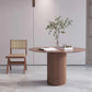 Table de salle à manger ronde en pin Table de salle à manger contemporaine avec socle