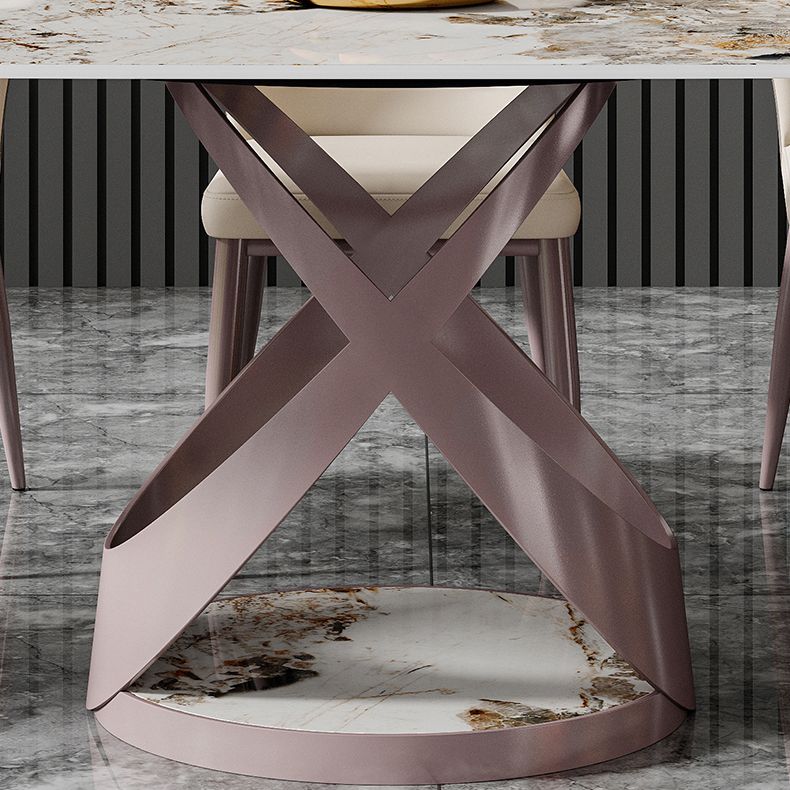 Nordic Glam Rectangle Sintered Stone Dining Table Set 1/4/6/7 Pieces Dining Set Clearhalo 'Dining Room Sets' 'Dining Tables & Seating' 'dining_room_set' 'furn' 'furn_dining_room_set' 'Furniture' 'furniture_dining_room_set' 'Kitchen & Dining Furniture' 1200x1200_63f09c71-2cec-4a32-be3c-a90365238a90