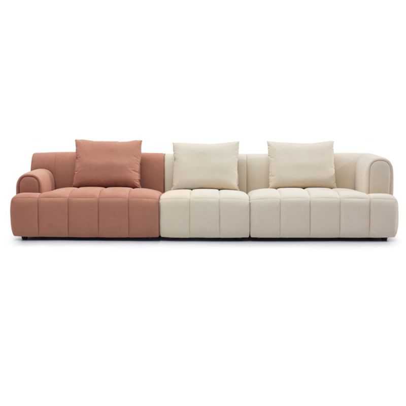 Fluwelen elementen met verzonken arm, moderne sectionele set met kussens