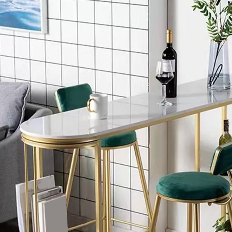 Moderne stijl balktafel stenen top pubtafel met opbergrek