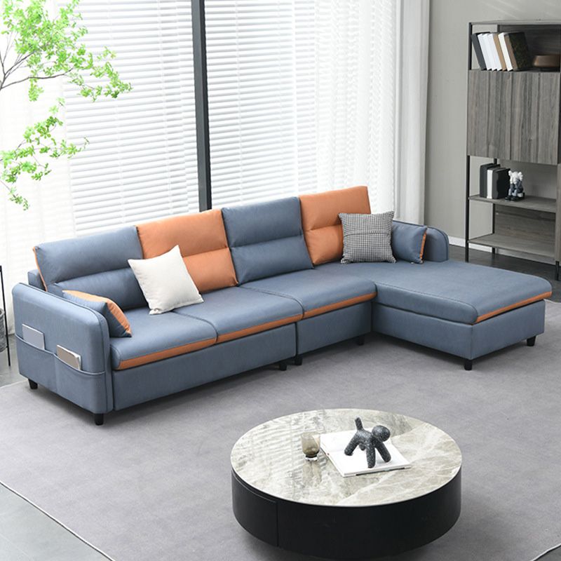 Modern Faux Leather Sectional Square Arm for Living Room with Storage Clearhalo 'furn' 'furn_sectionals' 'Furniture' 'furniture_sectionals' 'kitchen' 'kitchen_sectionals' 'Living Room Furniture' 'Sectionals' 1200x1200_63f2895a-fc1f-4372-b5b6-2ed8d3054b9f