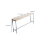 Mesa de bar con base metálica moderna Mesa de bar para patio de madera maciza de hierro blanco