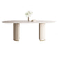 Oval Contemporary Dining Table Sintered Stone Home Fixed Desk