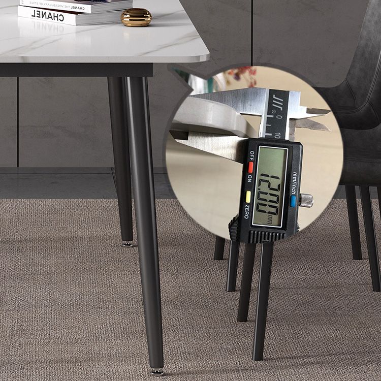 Sintered Stone Dining Table Industrial Style 4 Legs Base Rectangle Table for Dining Room Clearhalo ' dining_table' 'Dining Tables & Seating' 'Dining Tables' 'furn' 'furn_dining_table' 'Furniture' 'furniture_dining_table' 'Kitchen & Dining Furniture' 'kitchen&dining_furn' 'kitchen' 'kitchen_dining_table' 1200x1200_63f3a5c2-eca0-4d82-951b-eba99a21589f