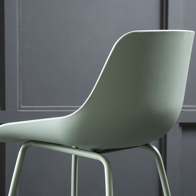Nordic Plastic Bar Stool Low Back Counter Bar Stool with Metal Legs for Home