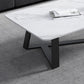 Mesa de centro rectangular contemporánea Mesa de cóctel de mármol con caballete
