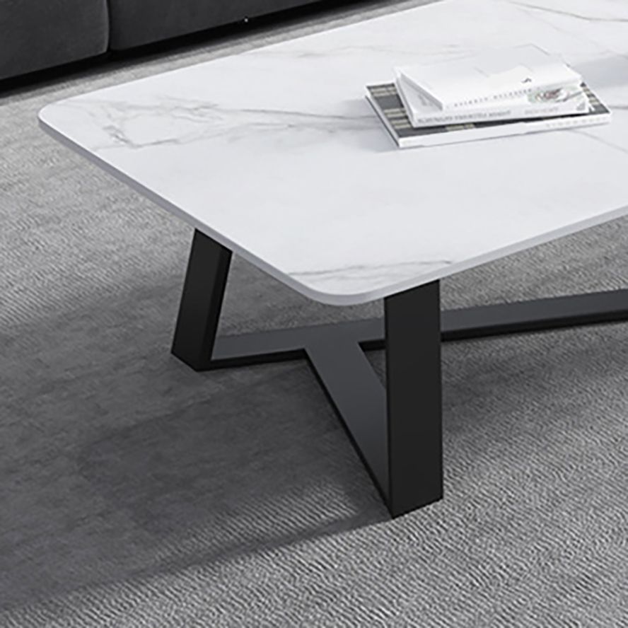 Mesa de centro rectangular contemporánea Mesa de cóctel de mármol con caballete