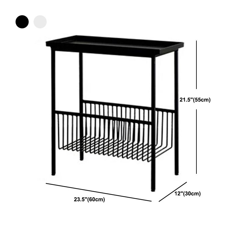 Modern Style with Storage Rack White/black Metal Iron Nightstand Clearhalo 'Bedroom Furniture' 'furn' 'furn_night_stand' 'Furniture' 'night_stand' 'Nightstands' 1200x1200_63f6c52f-9101-48a2-9e9e-9595031a2862